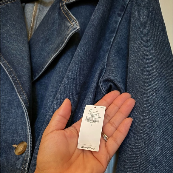 Old Navy Blue Denim Trench Coat - Picture 3 of 4